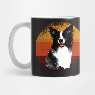 Vintage Border collie sunset, dog, dogs, puppy, sheepdog, collie mom gifts Mug